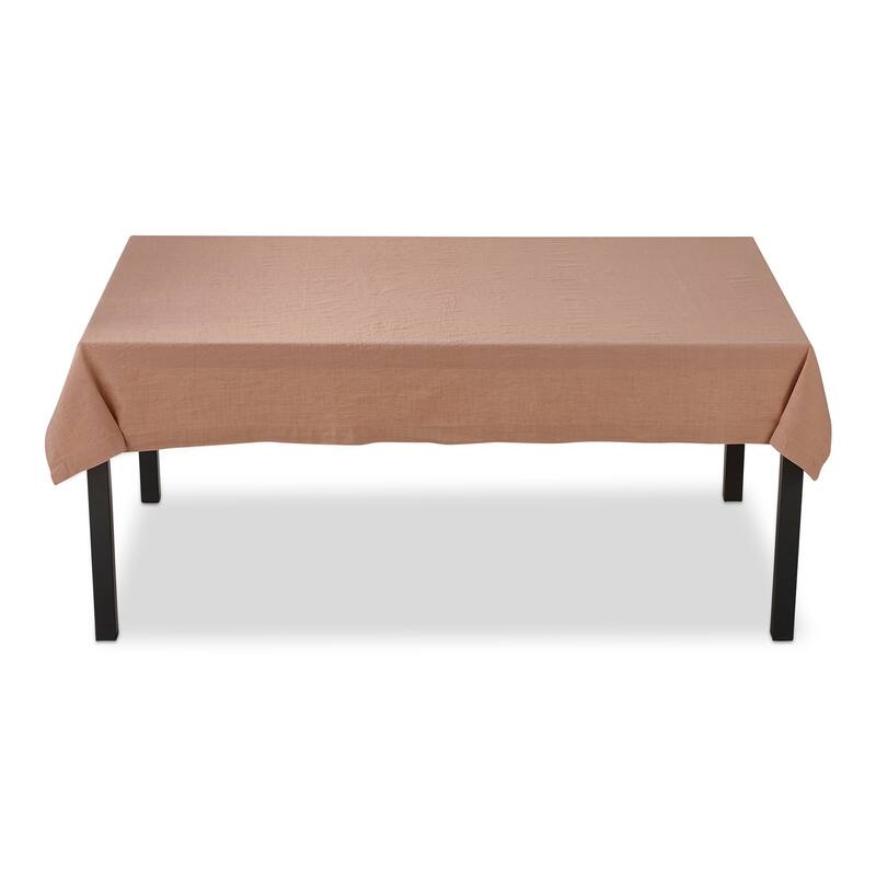 Threads Slub Blush Cotton Tablecloth, 84"L x 60"W, 2.0" Hem - 60 x 84