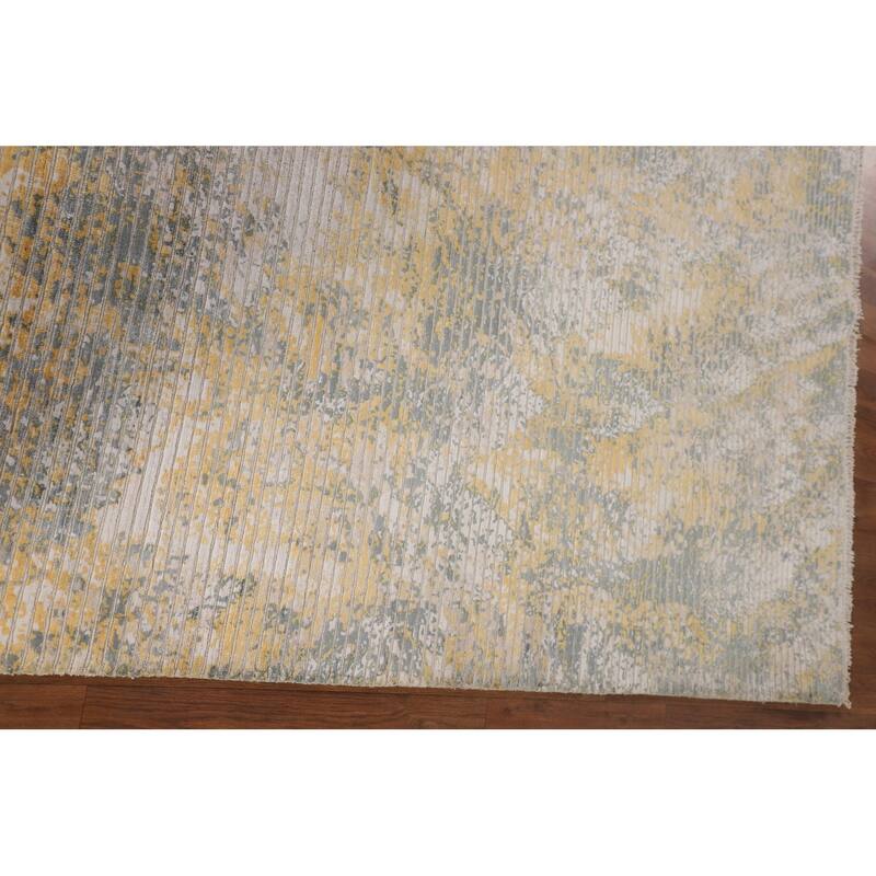 All-Over Striped Abstract Area Rug Handmade Wool Carpet - 5'6"x 7'6"