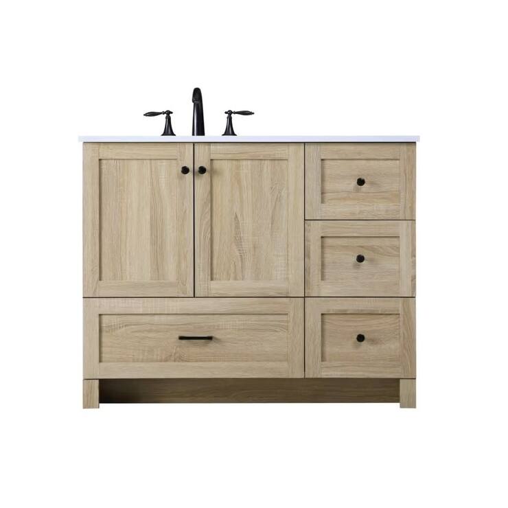 Elegant Lighting VF2842 Soma 42" Free Standing Single Basin Vanity Set - Mango Wood - Wood Finish