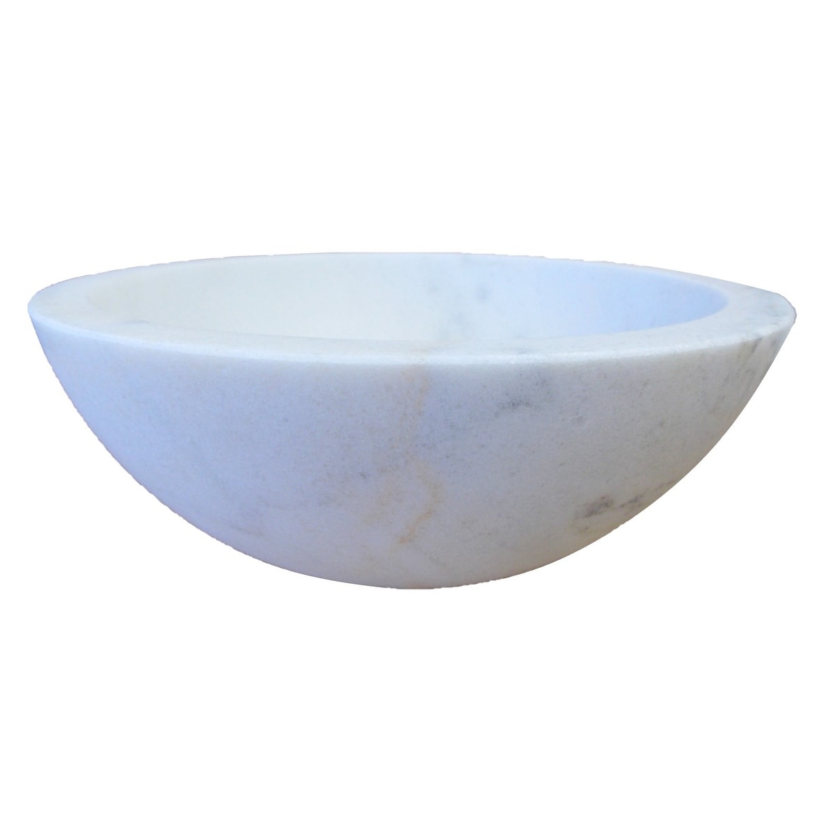 Eden Bath Small Vessel Sink Bowl Honed White Marble
