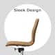 Set of 2 Modern Office Chairs, Upholstered PU Leather Ribbed Armless Mid Back with Metal Frame, Adjustable Height, Tilt