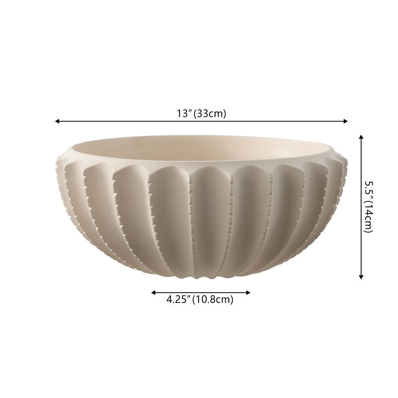 SAFAVIEH Home Atzaro 5-inch Scalloped Resin Bowl - 13"W x 13"D x 6"H