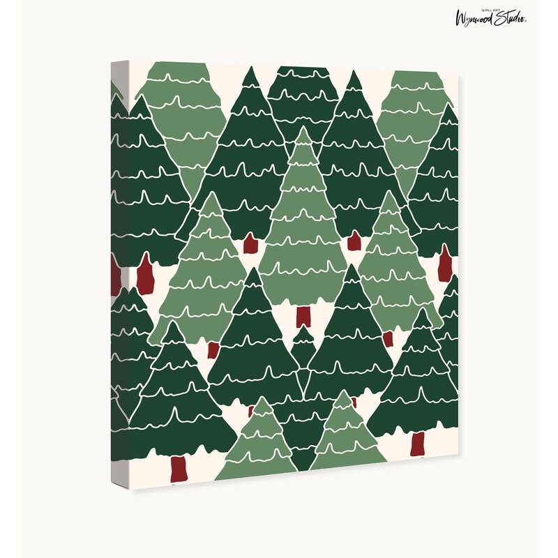 Wynwood Studio Canvas Floral and Botanical Christmas Pine Forest Green Modern & Contemporary Wall Art Canvas Print