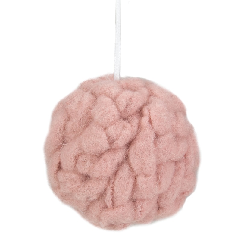 3.75" Woven Yarn Ball Hanging Christmas Ornament