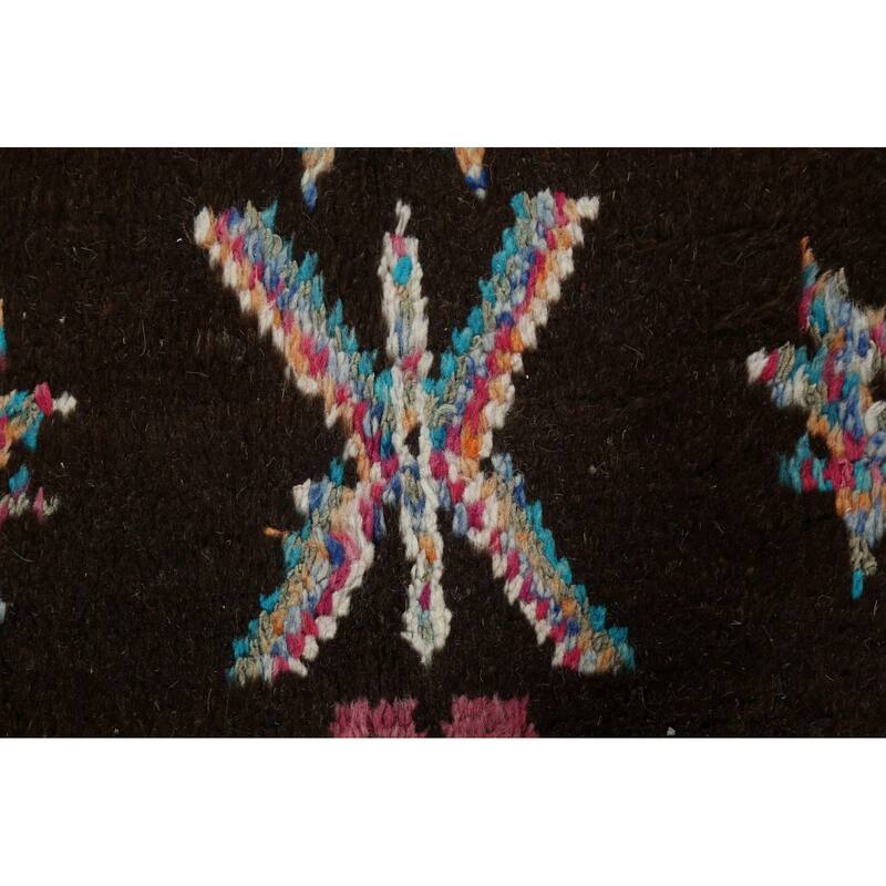 Geometric Tribal Moroccan Area Rug Hand-knotted Oriental Wool Carpet - 5'10" x 9'7"