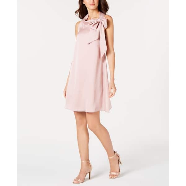 pink trapeze dress Mac Duggal Women's Embellished Long Flare Sleeve Mesh A-Line Dress - Gold - Size 14