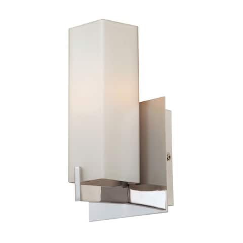EVA Lighting One Light Wall Sconce Moderno Matte Satin Nickel - Exact Size