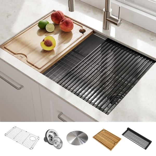 slide 1 of 144, KRAUS Kore Workstation Undermount Stainless Steel Kitchen Sink