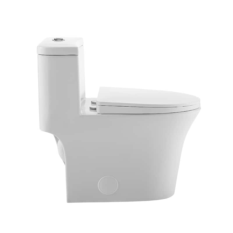Barbizon One-Piece Elongated Toilet Vortex Dual-Flush 1.1/1.6 Gpf - 27.55" x 15.75" 27"