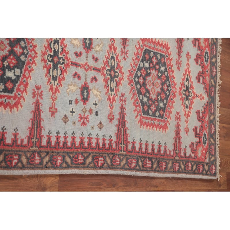 Kazak Oriental Runner Rug Handmade Geometric Wool Carpet - 2'7"x 9'11"