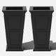 Veradek Brixton Tall 28-inch Planter - 28"H x 16"W x 16"L - 2 Pack - Black