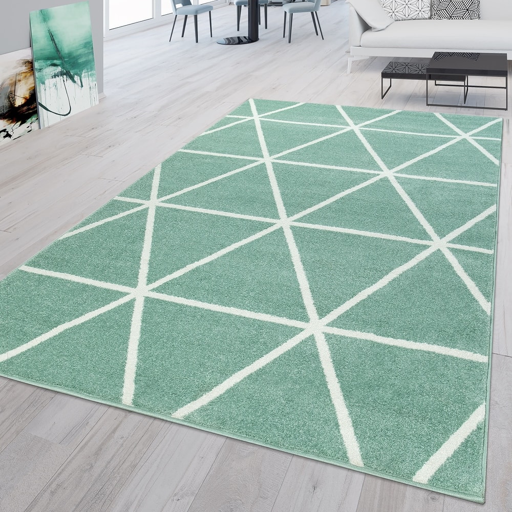 Modern Area Rug for Living Room Geometric Pattern in pastel colors
