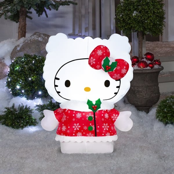 slide 2 of 5, Christmas Inflatable Hello Kitty in Snowflake Dress