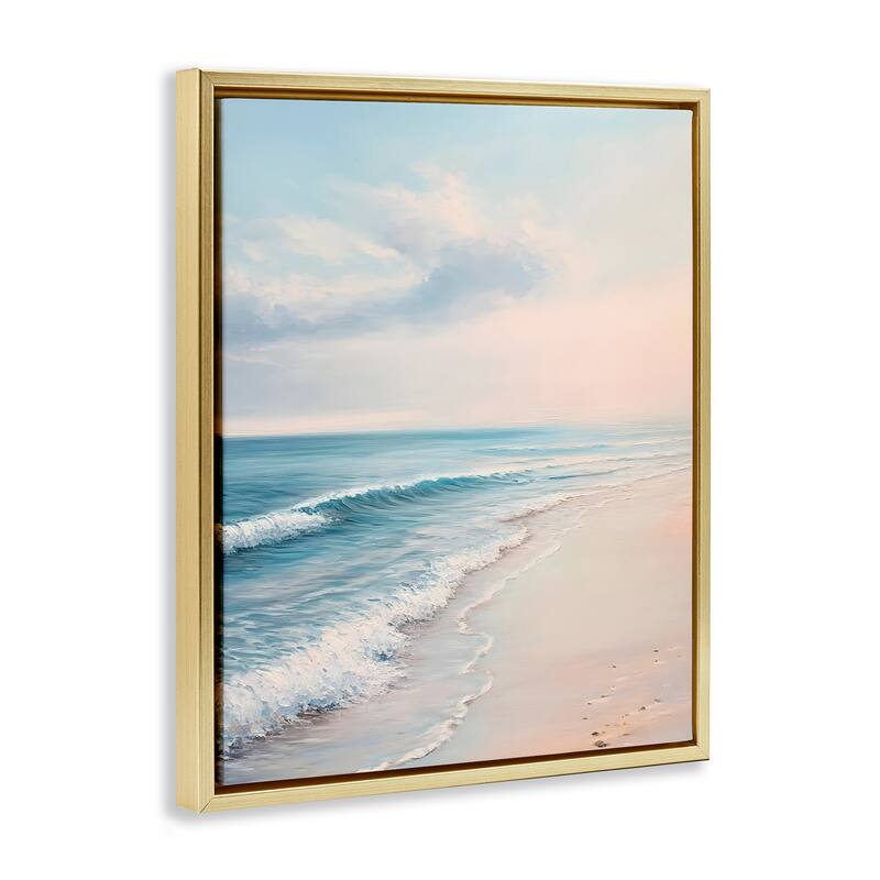 Stupell Serene Sands at Sunset Framed Floater Canvas Wall Art Design By Franklyn Gregory