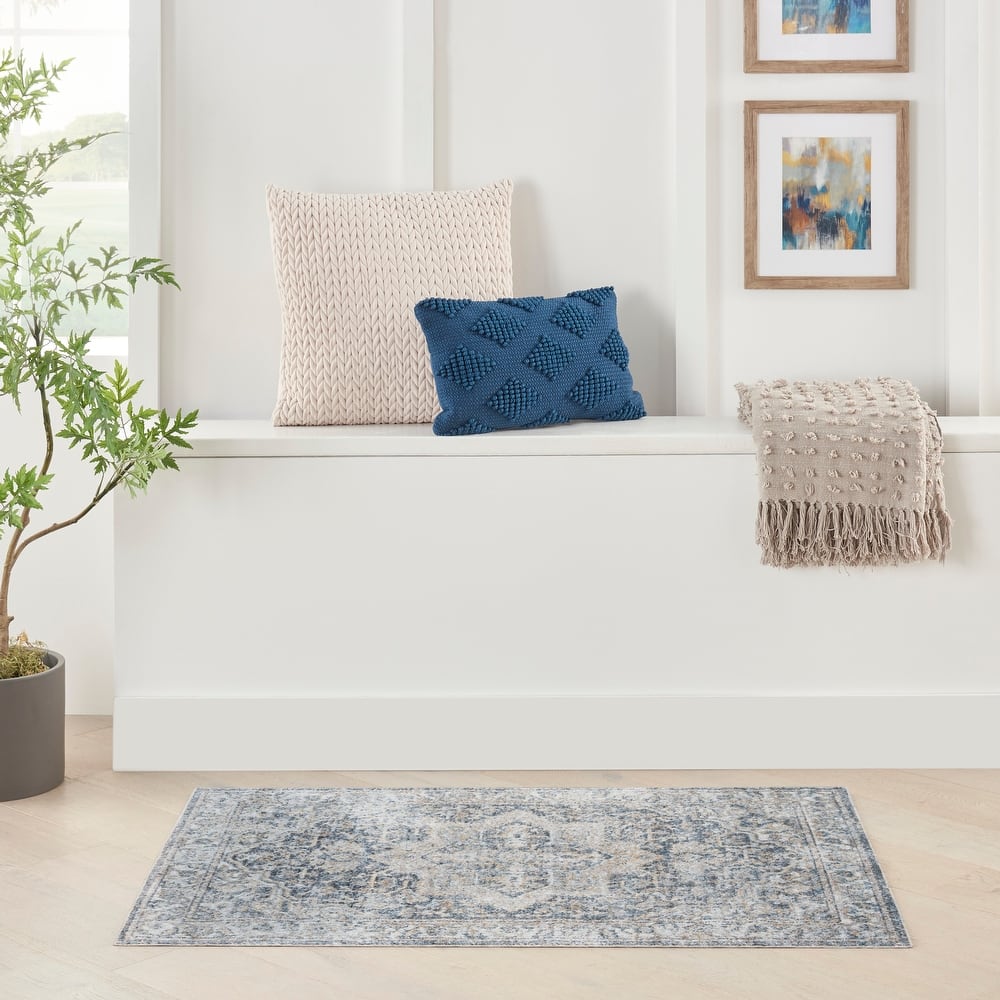 Nourison Astra Machine Washable Distressed Area Rug