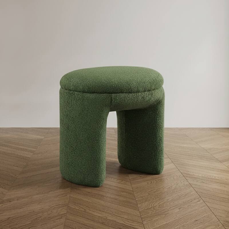 Furniture of America Emery Modern 18-inch U-Shaped Upholstered Ottoman - Green