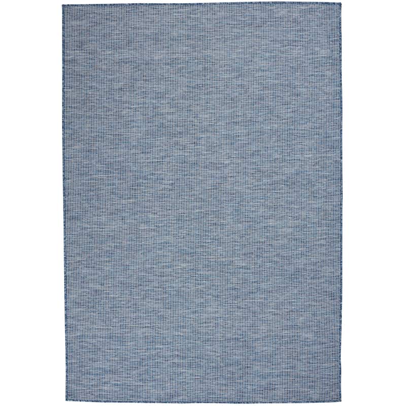 Nourison Selerno Indoor/Outdoor Solid Area Rug - 5'x7' - Navy/Blue