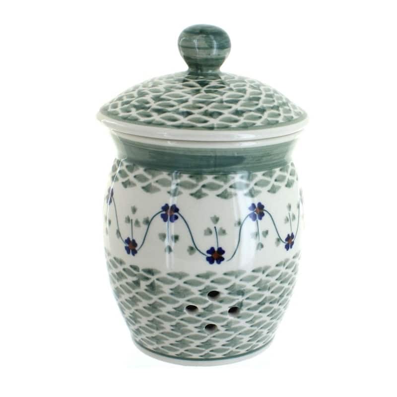 Blue Rose Polish Pottery P078 Manufaktura Garlic Keeper
