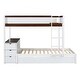 preview thumbnail 8 of 47, Modern Style Twin over Twin Bunk Bed with Twin size Trundle, Storage and Desk, Outlets with USB, Maximized Space, White+Walnut