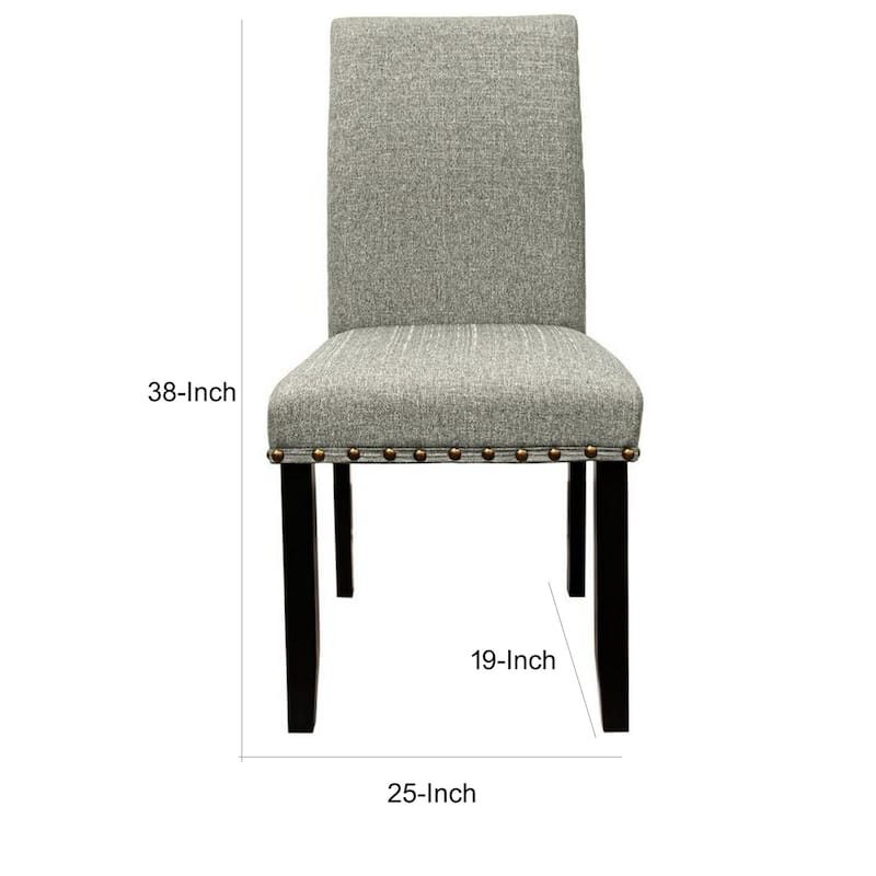 Black/Gray Fabric Upholstered Wood Frame Dining Chair, Sturdy Dining Chair for Dining Rooms - 17.5