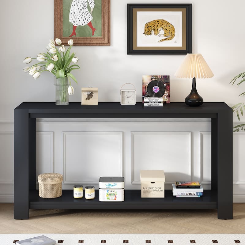 U_STYLE Distinctive Features of a Minimalist Console Table with Bottom Shelf and Four Legs