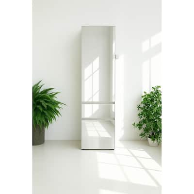 Elise Slim Modular Wood Closet Cabinet with Mirror in White - 15.7"D x 17.72"W x 70.9"H