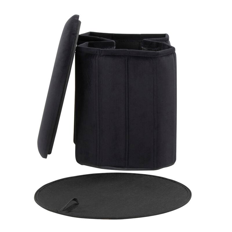 Lindsey Contemporary/Glam Folding Storage Ottoman in Velvet by LumiSource