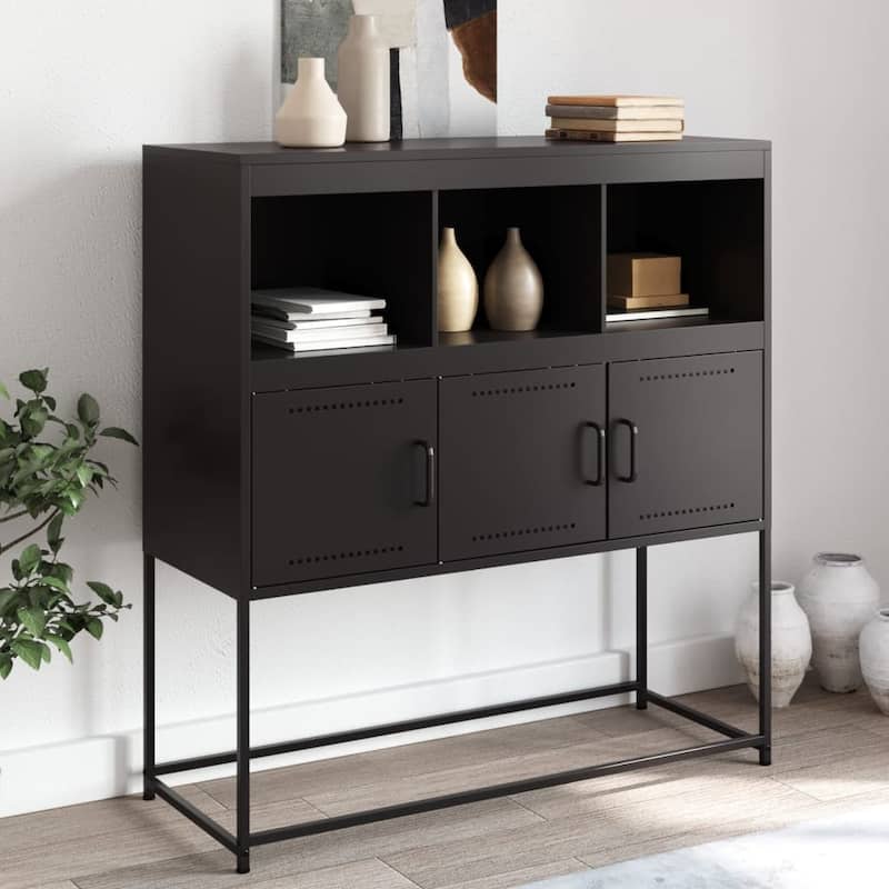 vidaXL Sideboard Cupboard Home Organizer Living Room Furniture Cold-rolled Steel - 39.6 x 100.4 x 42.1