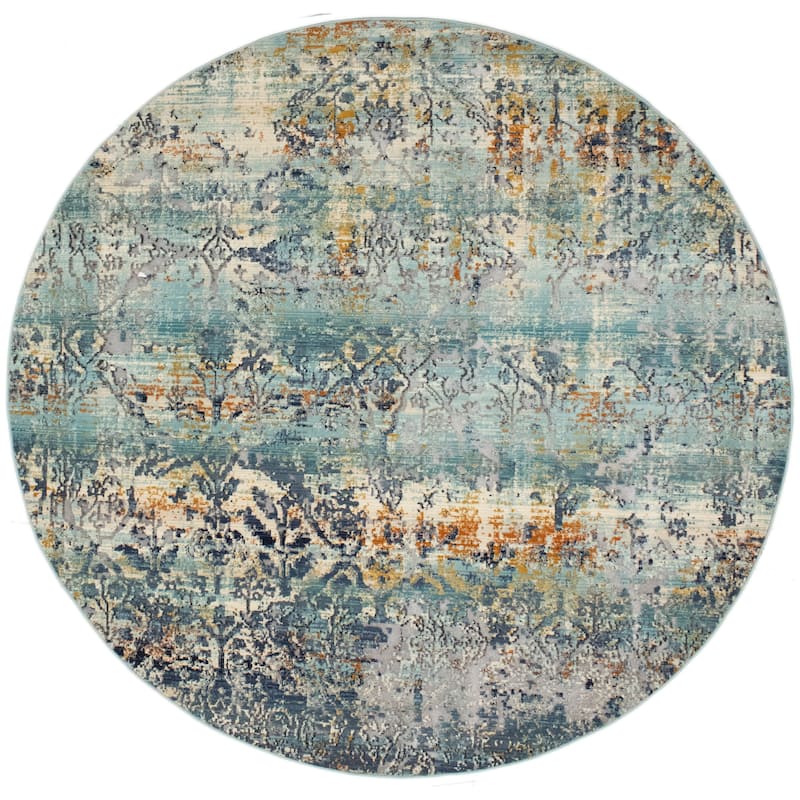 Noori Rug Westfield High-low Pile Delphine Rug - 5'0" x 5'0" - Teal Green/Ivory