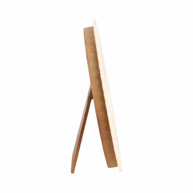 Ivory 4x4 in. Round Solid Etched Petal Resin Photo Frame