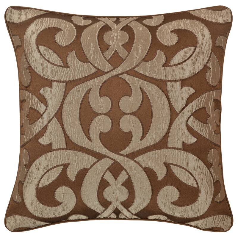J. Queen New York La Boheme Copper 20" Square Decorative Throw Pillow
