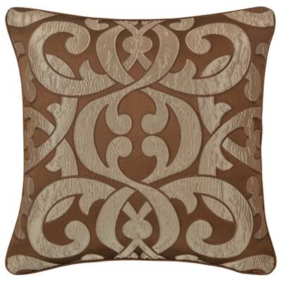 J. Queen New York La Boheme Copper 20" Square Decorative Throw Pillow