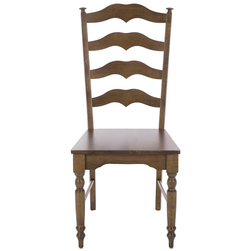 SAFAVIEH HOME Rasia Ladder Back Side Chair - 19"W x 22"D x 41"H - Dark Oak