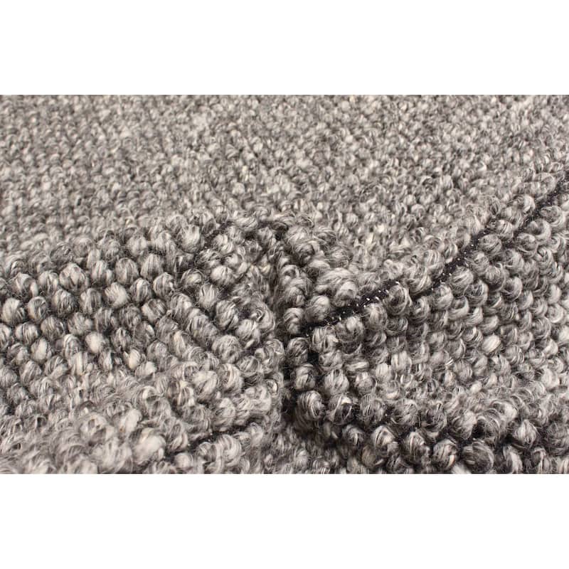 ECARPETGALLERY Braid weave Sienna Dark Grey Wool Rug - 5'3 x 7'8