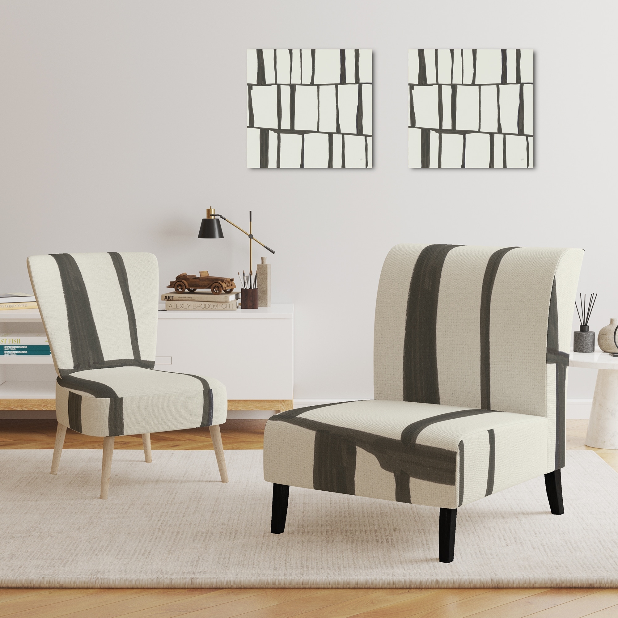 Designart "Minimalist Black And White I" Upholstered - Picture 10 of 20
