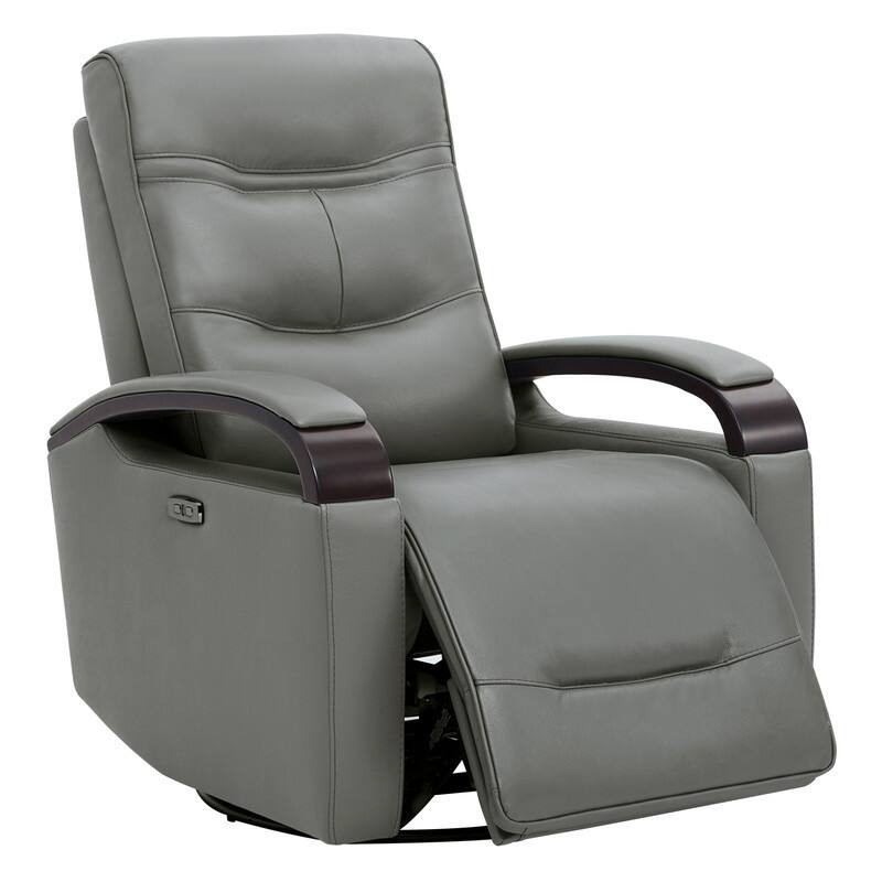 Spruce & Spring Regan Leather Power Recliner Swivel Glider Rocker with Power Headrest - Haze