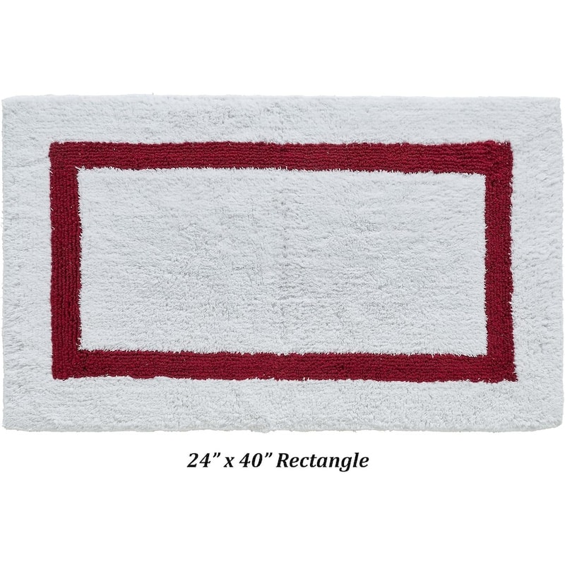 Better Trends Hotel Collection in Race Track 100% Cotton Super Absorbent Reversible Double Sided Machine Washable Bath Mat Rug