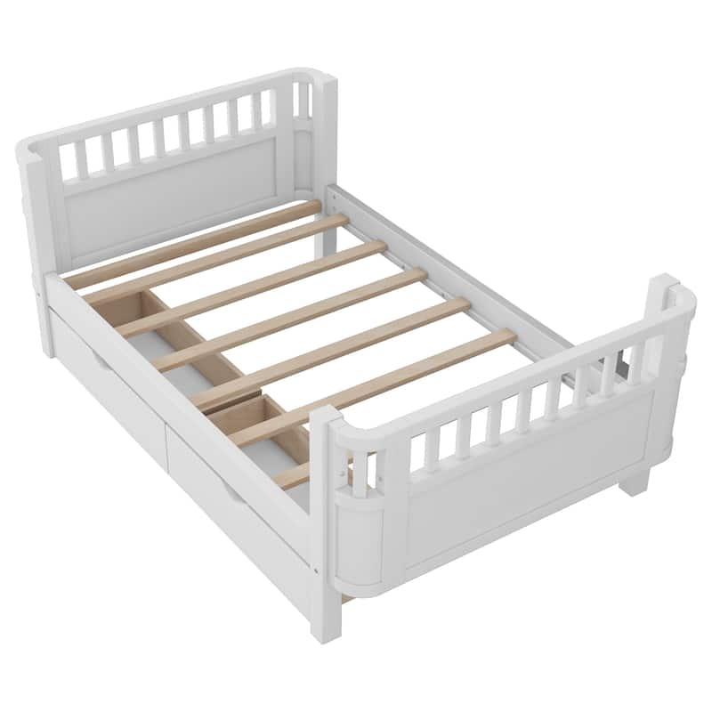 GDF Studio - Willow Twin Wood Platform Bed with Storage Drawers and Rails