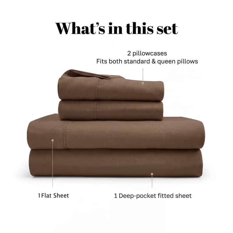 Superior Egyptian Cotton 530 TC Sheet Set Sateen Weave, Deep Pocket, Ultra‑Soft & Breathable Bedding