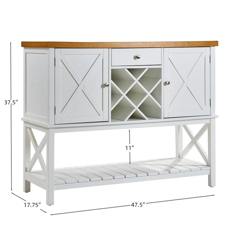 Bar Cabinet Console Table With 2-Door Cabinet & 1 Drawers,Coffee Bar,Wine Rack With Storage Shelf,Sofa Tables Buffet Sideboard
