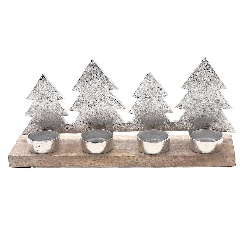 Christmas Metal Star Tree 4 Tealight Holder - N/A