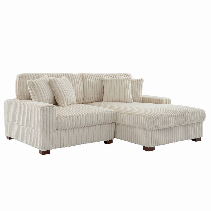 Upholstered Chenille Velvet L Shaped Couch Modular Sofa With Chaise Lounge