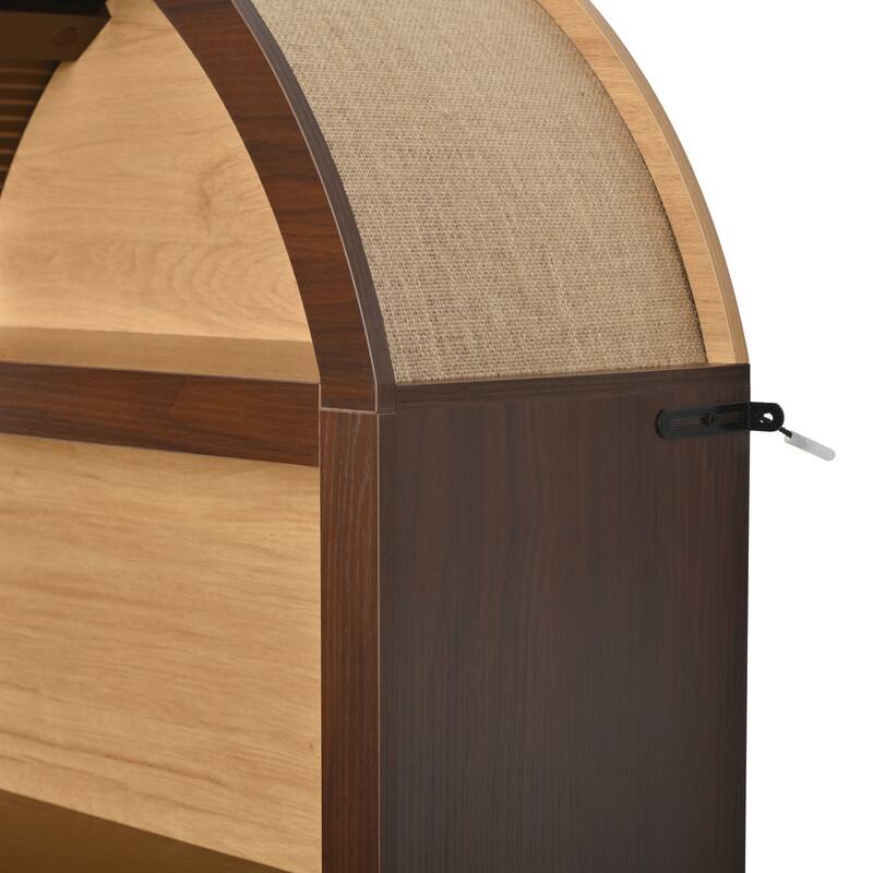 3-Piece Retro Entertainment Center for TVs up to 70", Two-Tone Farmhouse TV Stand with Sideboard & Bookshelf