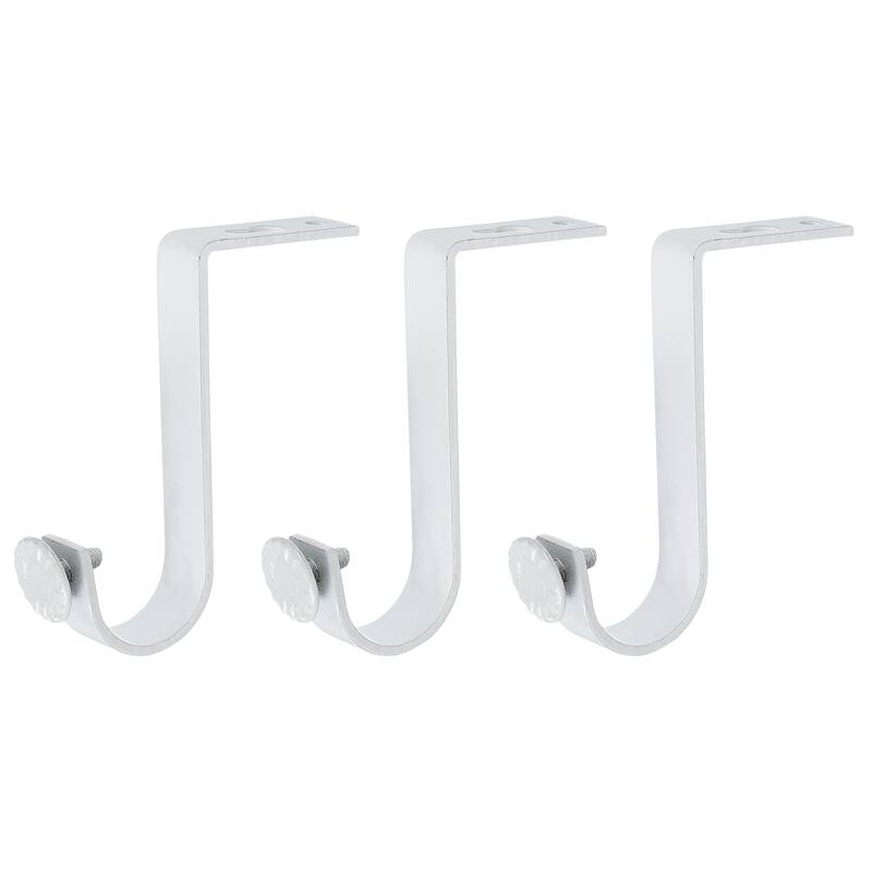 3Pcs Ceiling Mount Curtain Rod Brackets, Drapery Holder