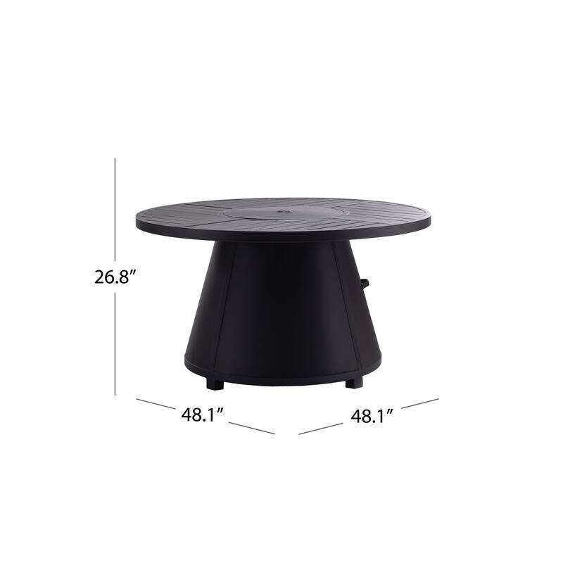 Abbyson Santorini Black Outdoor Fire Table