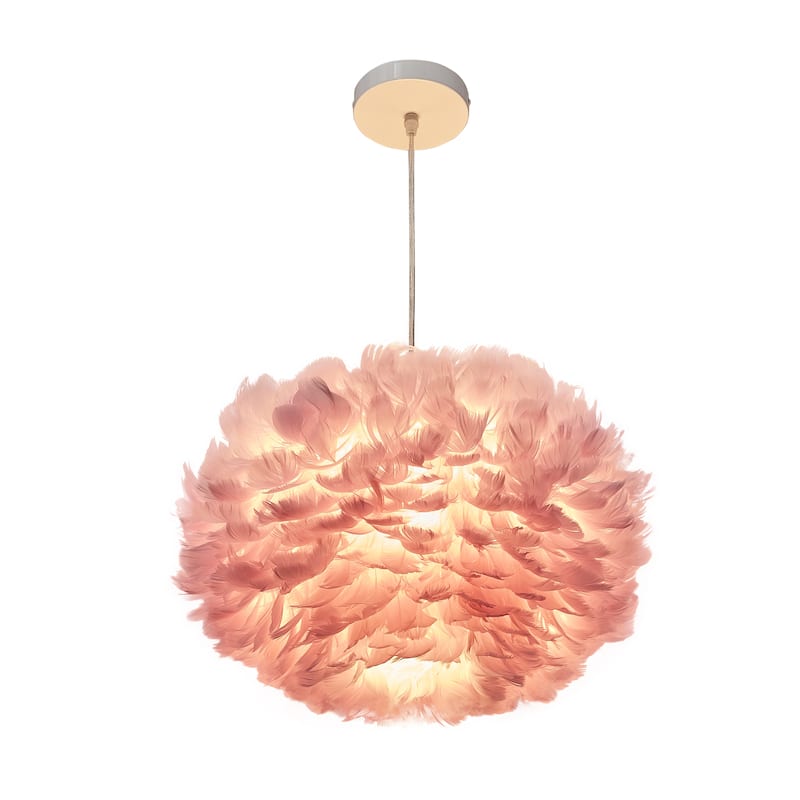 Pink 3 LT feather pendant