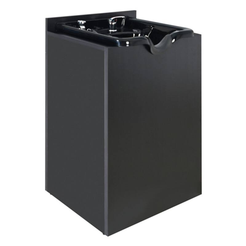 Shampoo Basin with Cabinet Hair Wash Sink Backwash Sink Station Beauty Salon Shampoo Bowl Black
