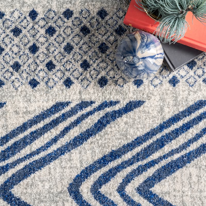 Nuloom Geometric Modern Stripes Faded Area Rug