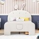 preview thumbnail 37 of 45, Roomfitters Twin/Full Size Velvet Platform Bed with Rabbit-Shaped Headboard, Drawers, Bed-End Storage Pocket