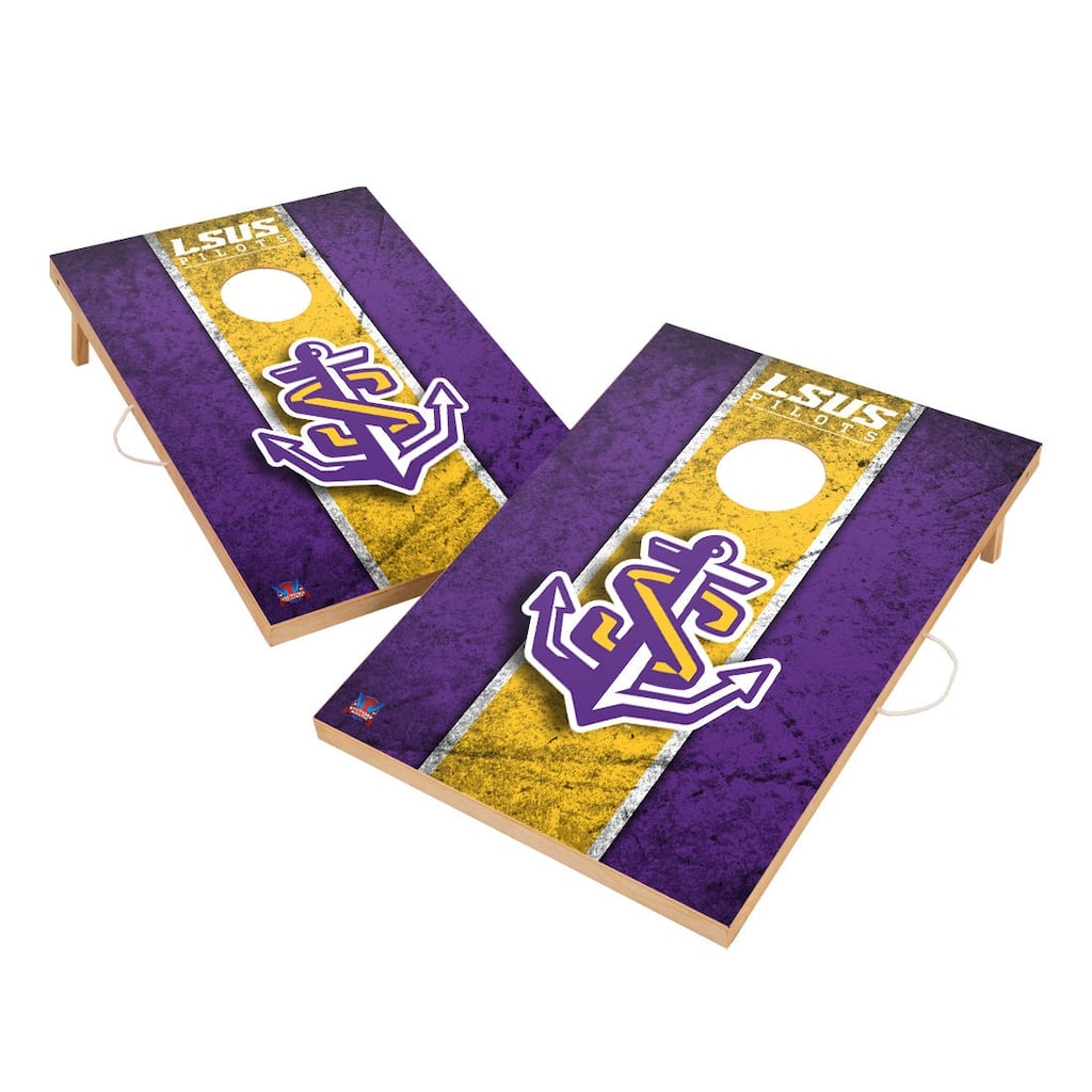 Vintage LSU Shreveport Pilots Regulation 2x4 Cornhole Set